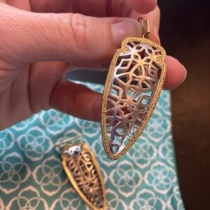 Golden silver metal Kendra Scott earrings